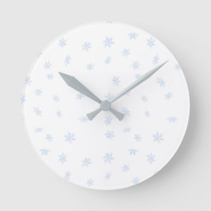 Snowflakes Round Clock