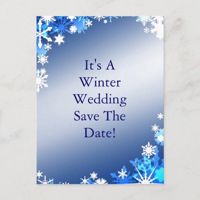 Snowflakes Save the Date Postcard (Front)