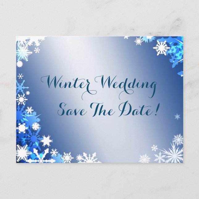 Snowflakes Save the Date Postcard 2 (Front)