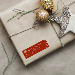 Snowflakes Script & Serif Family Return Address Label