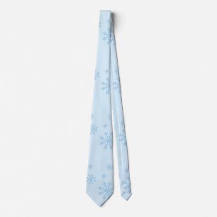 Snowflakes Seamless Light Blue Pattern Tie