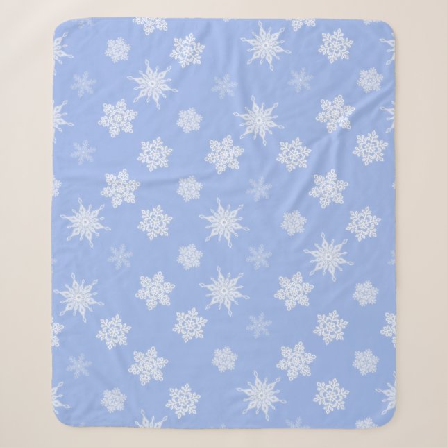 Snowflakes Sherpa Blanket (Front)