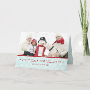 Snowflakes Spanish Holiday Photo Greeting Card