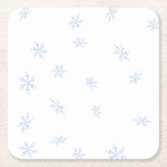 Snowflakes Square Paper Coaster (Front)