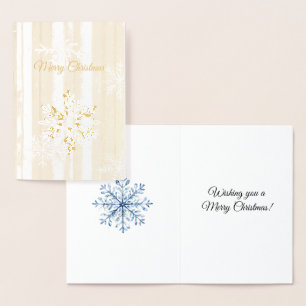 Snowflakes Stripes Christmas Foil Card