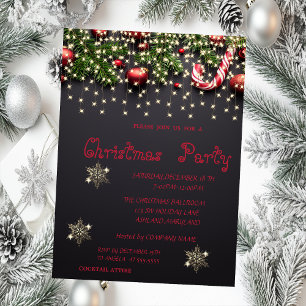 Snowflakes, Sweets,Lights Christmas Party Invitation