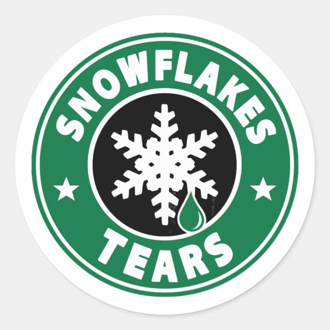 snowflakes tears classic round sticker (Front)
