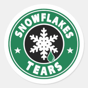 snowflakes tears classic round sticker