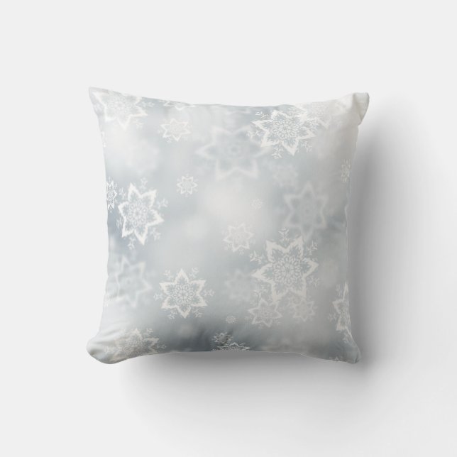 Snowflakes Throw Pillow (Front)