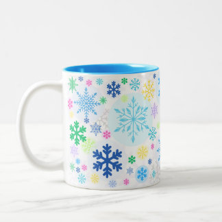 Snowflakes Two-Tone Coffee Mug
