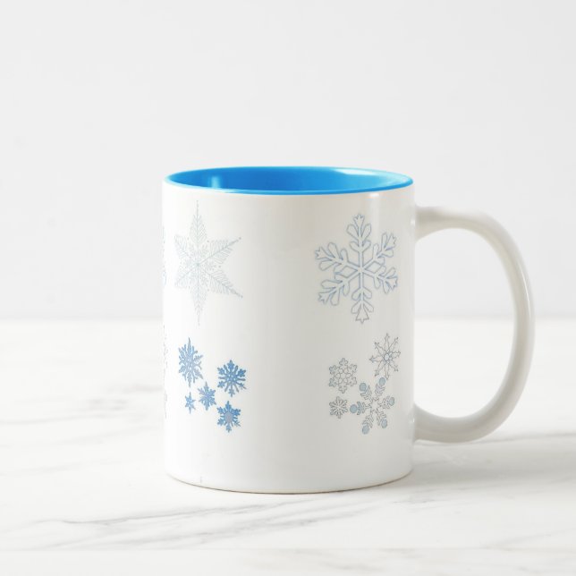 Snowflakes Two-Tone Coffee Mug (Right)