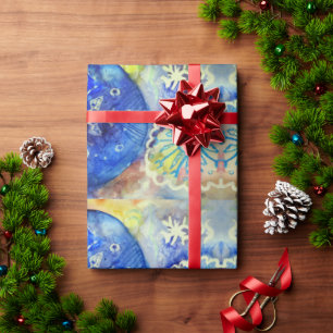 Snowflakes Watercolor Art Wrapping Paper