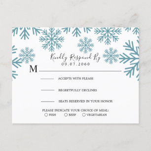 Snowflakes Wedding RSVP Card