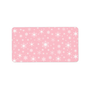 Snowflakes - White on Pink Label