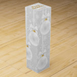 Snowflakes White Ornament Christmas Holiday Wine Box<br><div class="desc">Snowflakes and a white Christmas tree ornaments on a light grey background, use these personalised wine boxes to give your favourite vintage as party favours, business gifts, corporate gifts and more. To further customise or add a greeting, click the "Personalise" button, then the Customise further link to modify this template....</div>