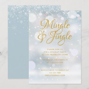 Snowflakes Winter Christmas Holiday Party Invitation