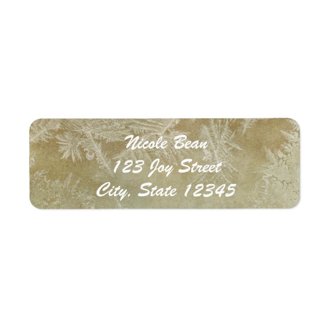 Snowflakes Winter Ice Rustic Kraft Invitations Return Address Label (Front)