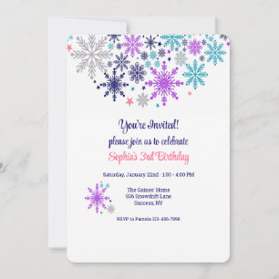 Snowflakes Winter Invitation
