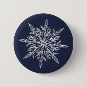 Snowflakes: winter is coming 6 cm round badge