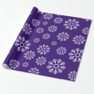Snowflakes Winter Pattern Holiday Purple Wrapping Paper