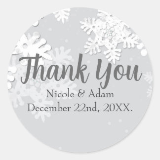 Snowflakes Winter Thank You Sticker