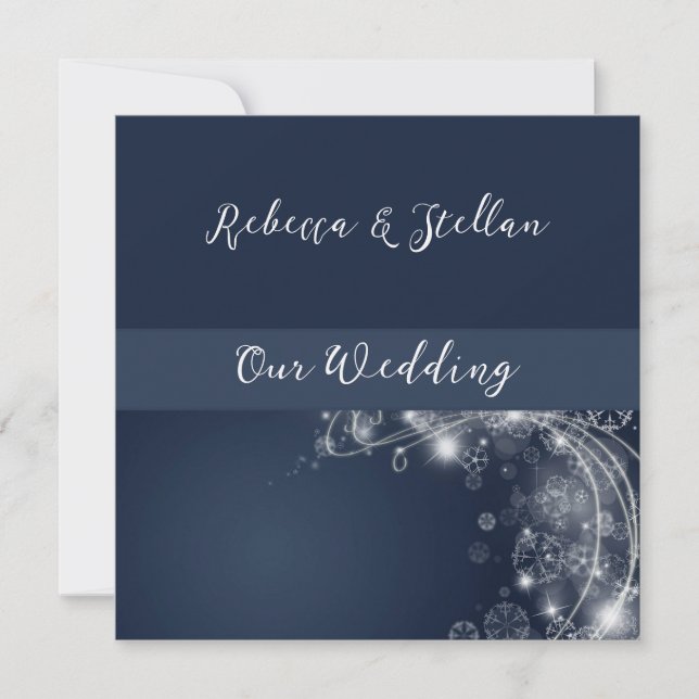 Snowflakes Winter Wedding Invitation (Front)