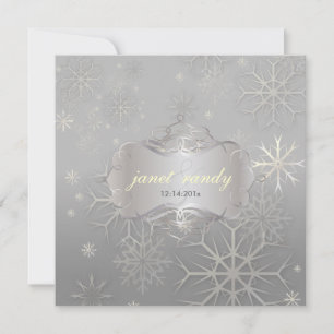Snowflakes, Winter  Wedding Invitations