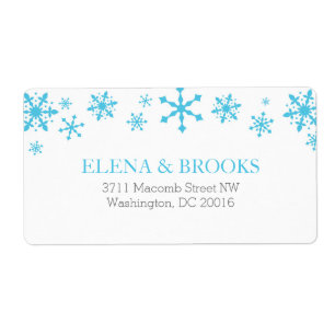 Snowflakes Winter Wedding Reply Card Mailing Label