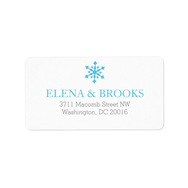 Snowflakes Winter Wedding Return Address Label (Front)
