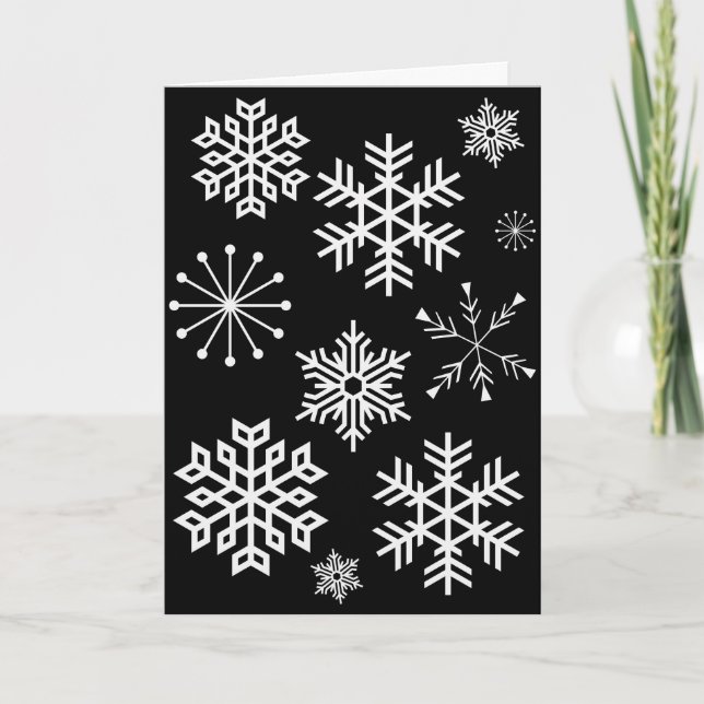 Snowflakes Winter Wishes Christmas Holiday Card (Front)