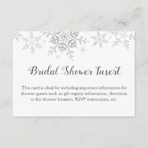Snowflakes Winter Wonderland Bridal Shower Insert