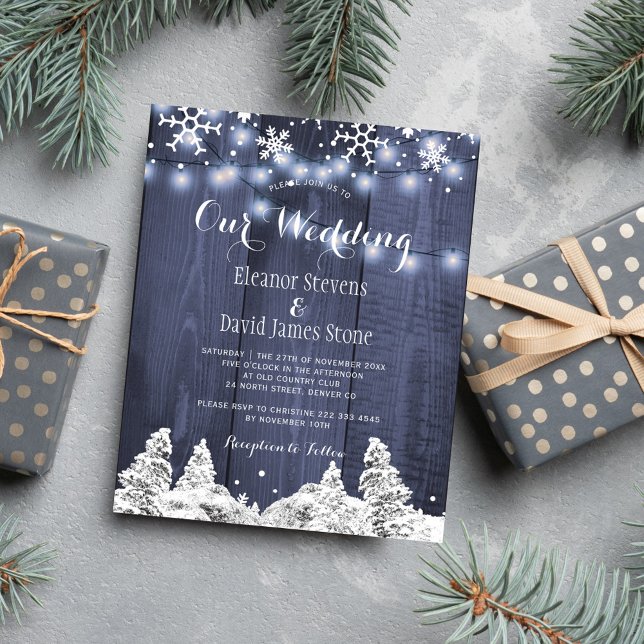 Snowflakes winter wonderland wedding invitation (Creator Uploaded)