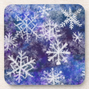 Snowflakes With blue background Coaster