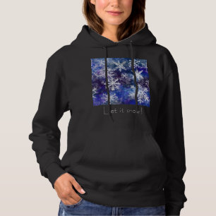 Snowflakes With blue background Hoodie