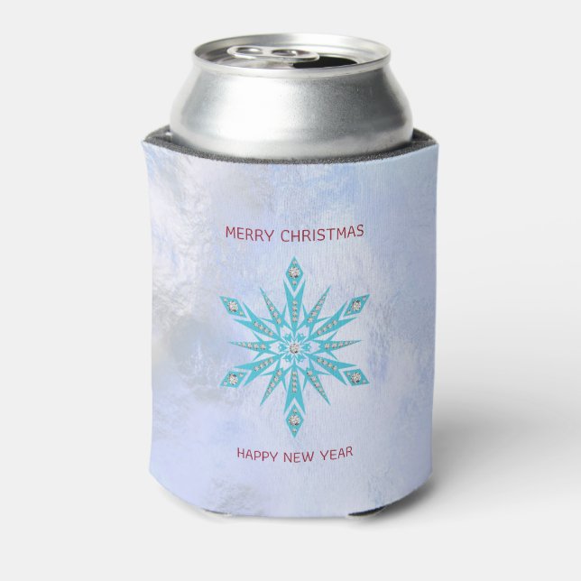 Snowflakes With Diamonds Can Cooler (Can Back)