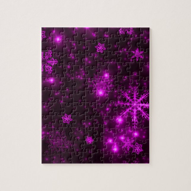 Snowflakes with Purple Background Jigsaw Puzzle (Vertical)