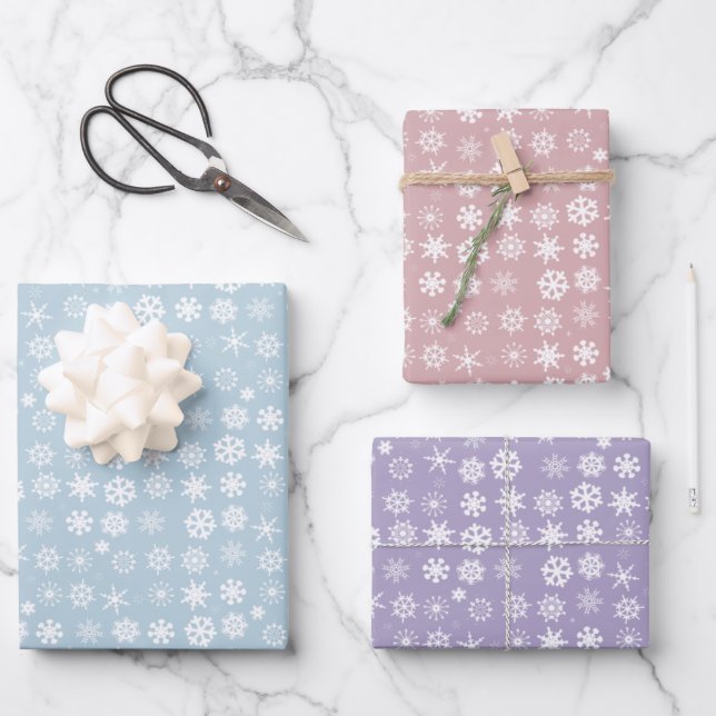 Snowflakes Wrapping Paper Sheet (Front)