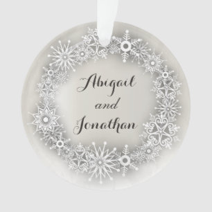 Snowflakes Wreath Personalised Christmas Ornament