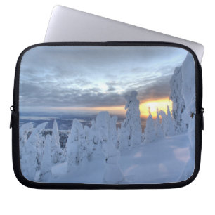 Snowghosts at sunset at Whitefish Mountain Laptop Sleeve