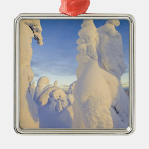 Snowghosts at sunset at Whitefish Mountain Metal Ornament