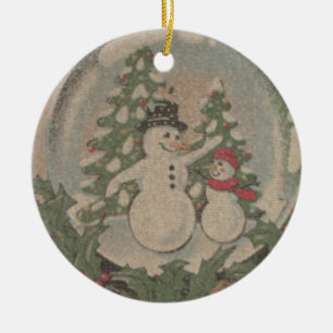 Snowglobe Ceramic Ornament