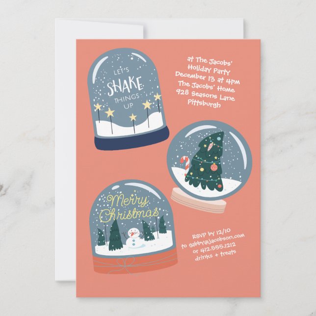 Snowglobe Holiday Party Invitation (Front)