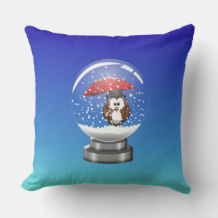 snowglobe owl cushion