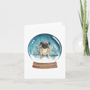 Snowglobe Pug Notecard