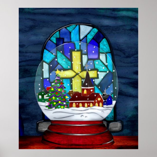 Snowglobe Whimsey Catholic Holiday Poster (Front)