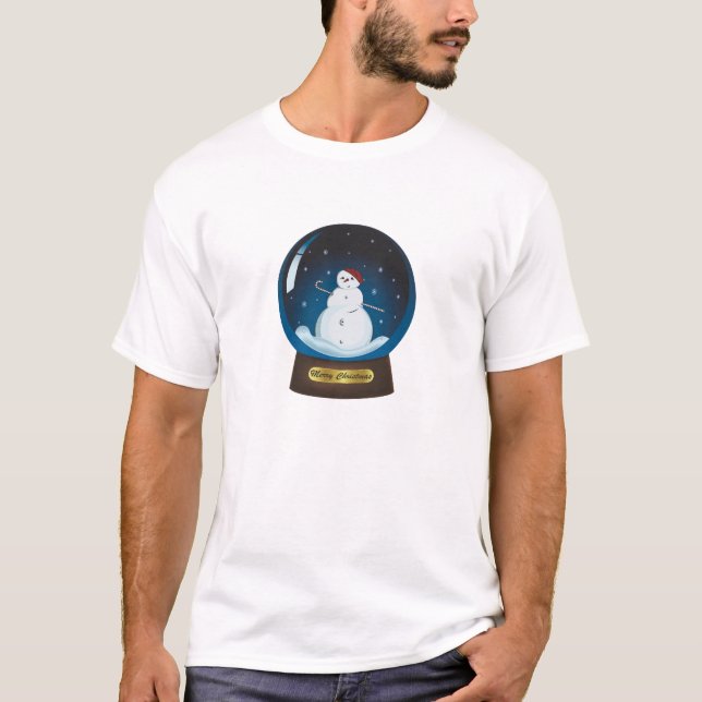 Snowglobe with cute snowman T-Shirt (Front)