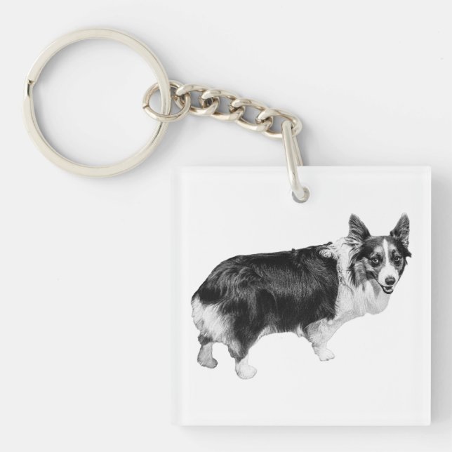 Snowglow Corgi Clip Key Ring (Front)