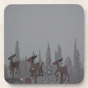 Snowing Blizzard Snow Snowflake Frozen Ice Santa Coaster