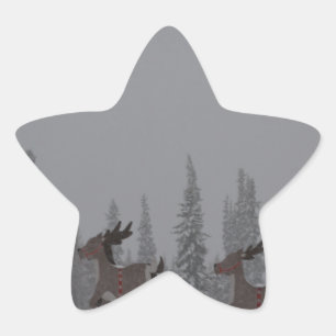 Snowing Blizzard Snow Snowflake Frozen Ice Santa Star Sticker