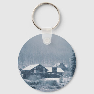 Snowing In Aspen Keychains